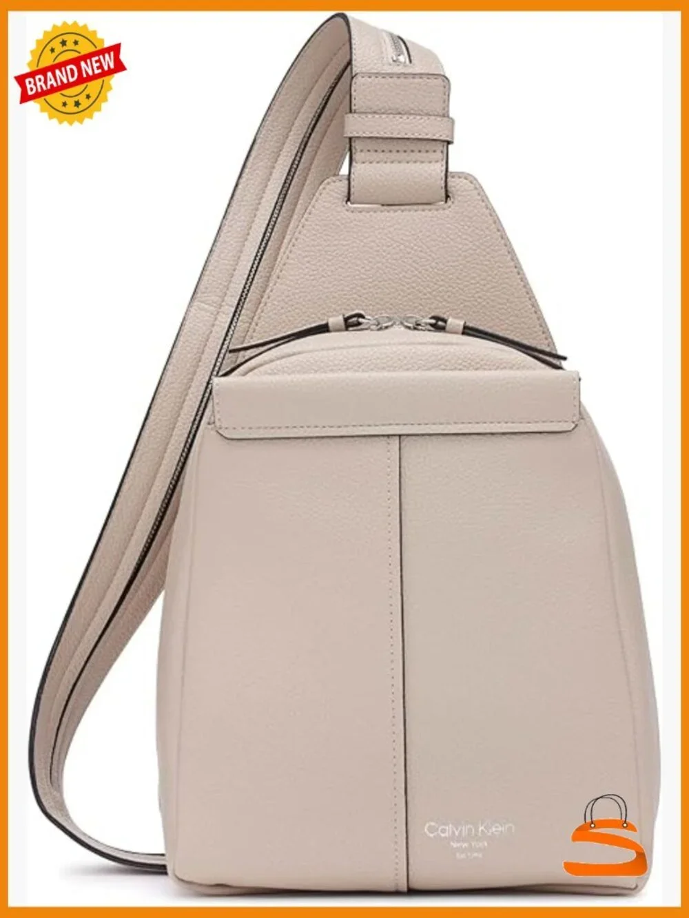 Convertible Sling Backpack, Vegan Leather, 3 Compartments, Lightweight